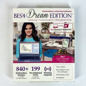 Brother BES 4 Dream Edition Embroidery Lettering PC Software NEW